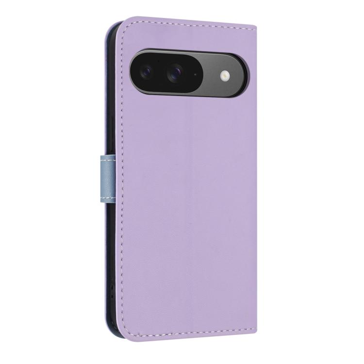 For Google Pixel 10 Pro / 9 Pro Metal Bow Leather Phone Case with Hand Strap(Purple) - Google Cases by buy2fix | Online Shopping UK | buy2fix