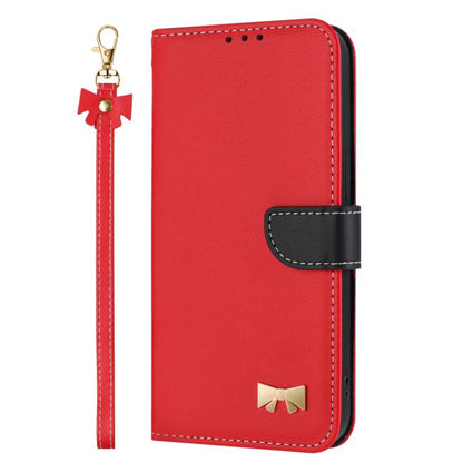 For Google Pixel 10 Pro XL / 9 Pro XL Metal Bow Leather Phone Case with Hand Strap(Red) - Google Cases by buy2fix | Online Shopping UK | buy2fix