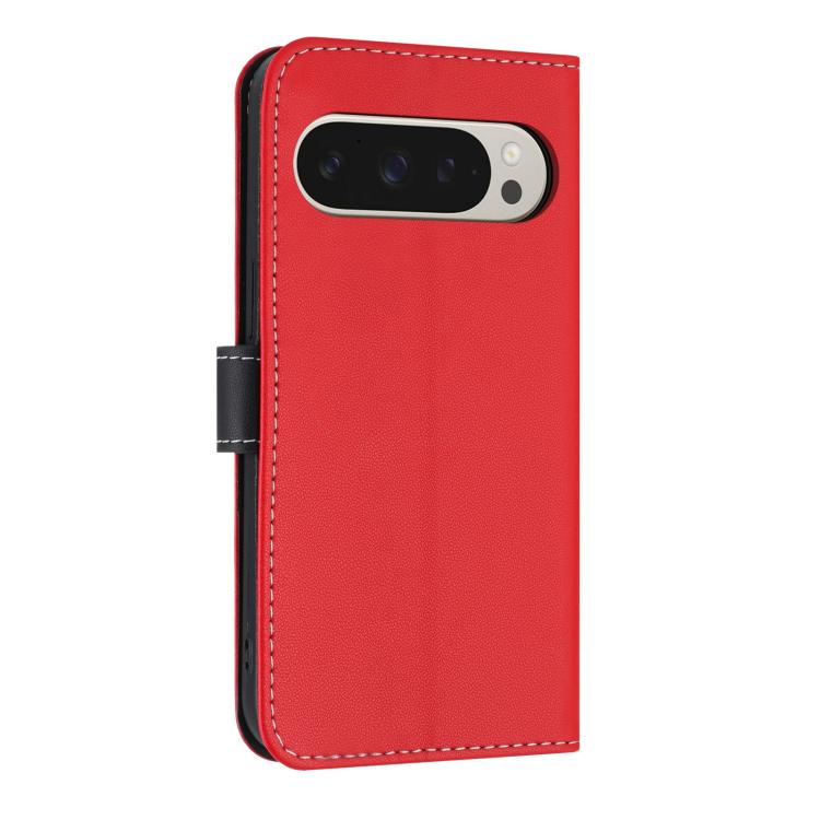 For Google Pixel 10 Pro XL / 9 Pro XL Metal Bow Leather Phone Case with Hand Strap(Red) - Google Cases by buy2fix | Online Shopping UK | buy2fix