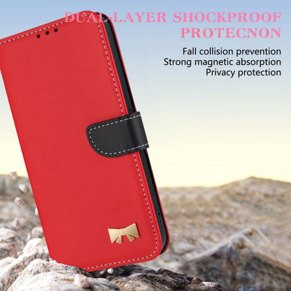 For Google Pixel 10 Pro XL / 9 Pro XL Metal Bow Leather Phone Case with Hand Strap(Red) - Google Cases by buy2fix | Online Shopping UK | buy2fix