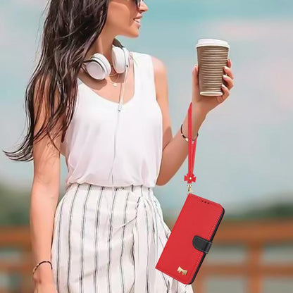 For Google Pixel 10 Pro XL / 9 Pro XL Metal Bow Leather Phone Case with Hand Strap(Red) - Google Cases by buy2fix | Online Shopping UK | buy2fix