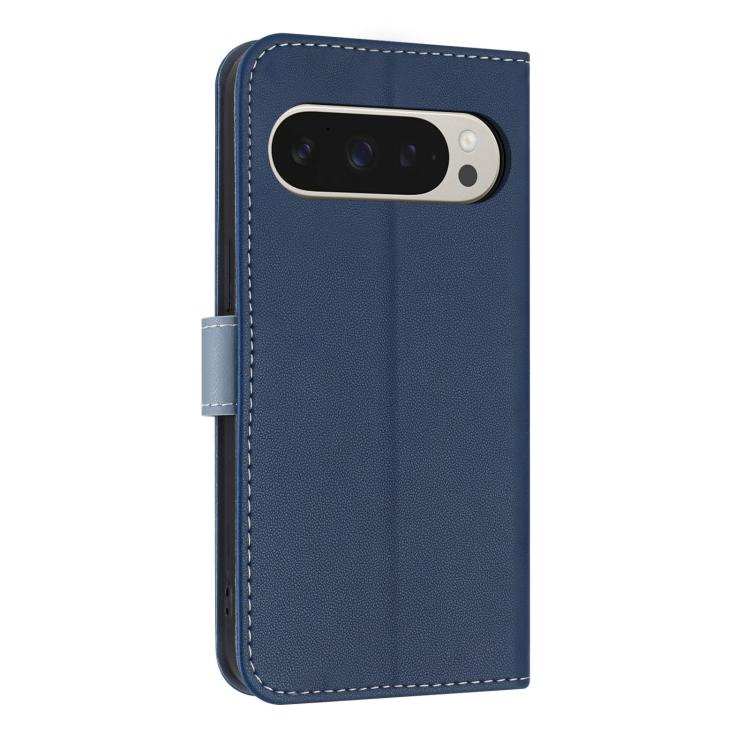 For Google Pixel 10 Pro XL / 9 Pro XL Metal Bow Leather Phone Case with Hand Strap(Dark Blue) - Google Cases by buy2fix | Online Shopping UK | buy2fix