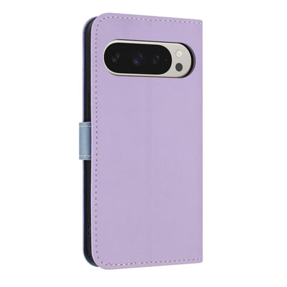 For Google Pixel 10 Pro XL / 9 Pro XL Metal Bow Leather Phone Case with Hand Strap(Purple) - Google Cases by buy2fix | Online Shopping UK | buy2fix