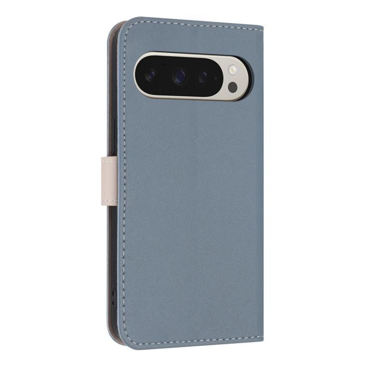 For Google Pixel 10 Pro XL / 9 Pro XL Metal Bow Leather Phone Case with Hand Strap(Light Blue) - Google Cases by buy2fix | Online Shopping UK | buy2fix