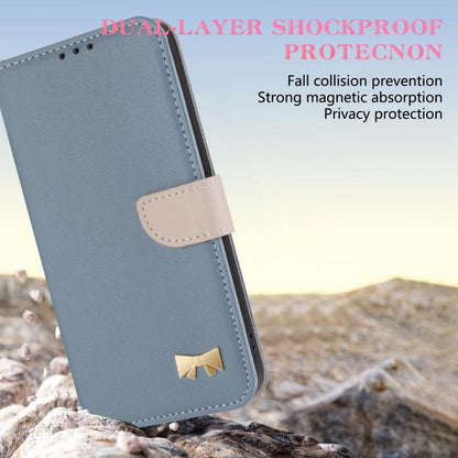 For Google Pixel 10 Pro XL / 9 Pro XL Metal Bow Leather Phone Case with Hand Strap(Light Blue) - Google Cases by buy2fix | Online Shopping UK | buy2fix