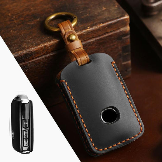 For Mazda Axela Hallmo B023 Crazy Horse Cowhide Car Key Protection Cover(Black) - Car Key Cases by Hallmo | Online Shopping UK | buy2fix