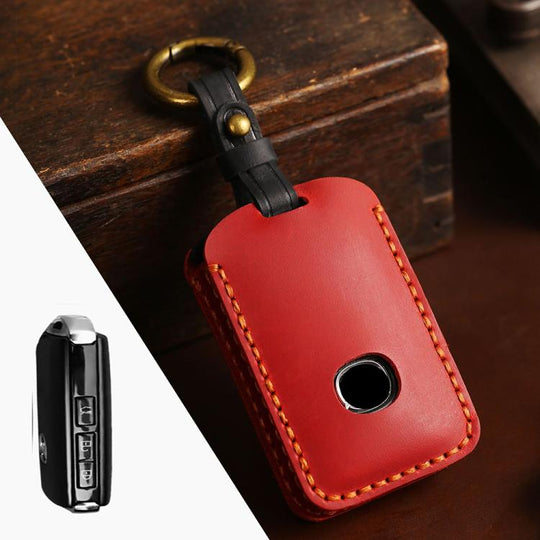 For Mazda Axela Hallmo B023 Crazy Horse Cowhide Car Key Protection Cover(Red)