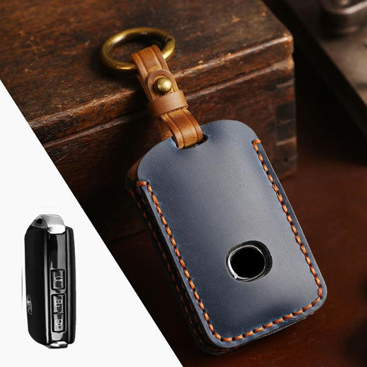 For Mazda Axela Hallmo B023 Crazy Horse Cowhide Car Key Protection Cover(Blue) - Car Key Cases by Hallmo | Online Shopping UK | buy2fix