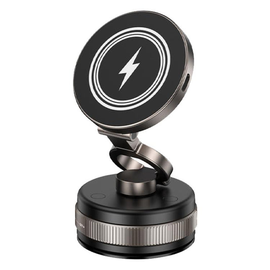 D1W 15W Rotatable Foldable Car Wireless Charging Magnetic Holder(Tarnish) - Wireless Charger Holders by buy2fix | Online Shopping UK | buy2fix