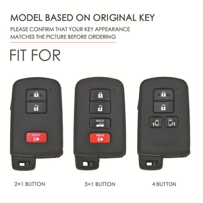 For Toyota North American 3+1-button C013 Crazy Horse Cowhide Car Key Protection Cover(Brown) - Car Key Cases by Hallmo | Online Shopping UK | buy2fix