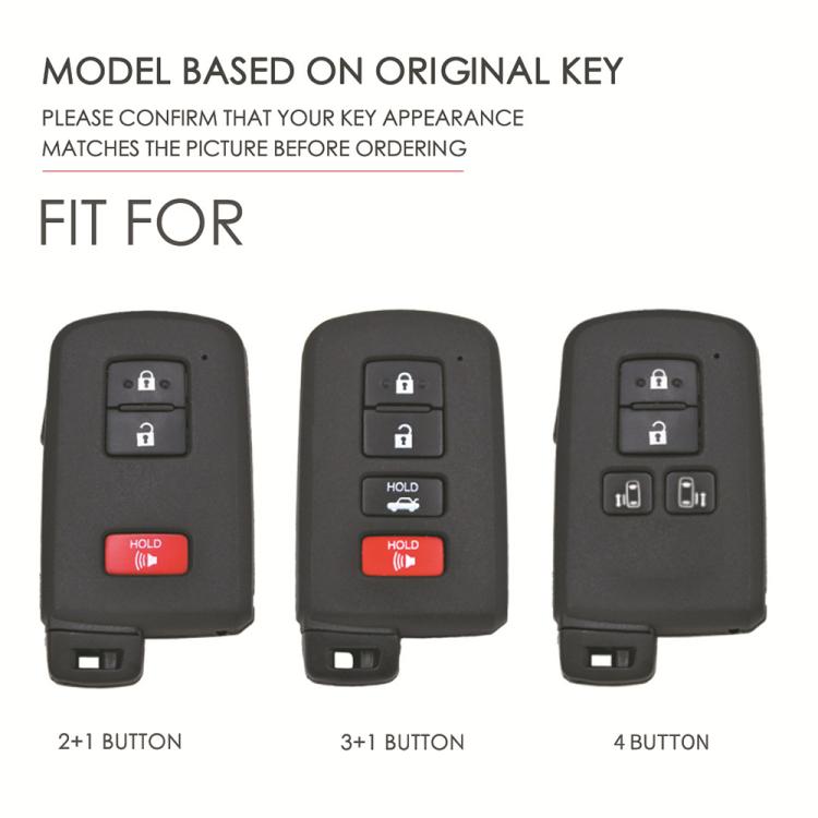 For Toyota North American 3+1-button C013 Crazy Horse Cowhide Car Key Protection Cover(Blue) - Car Key Cases by Hallmo | Online Shopping UK | buy2fix