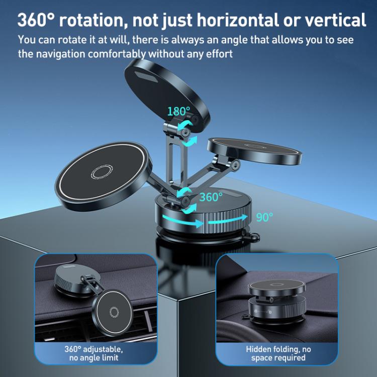 Q11 Vacuum Adsorption Foldable Magnetic Car Holder(Black) - Universal Car Holders by buy2fix | Online Shopping UK | buy2fix