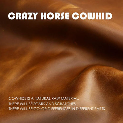 For Honda Odyssey 2024 Hallmo Crazy Horse Cowhide Car Key Protection Cover(2-button Brown) - Car Key Cases by Hallmo | Online Shopping UK | buy2fix