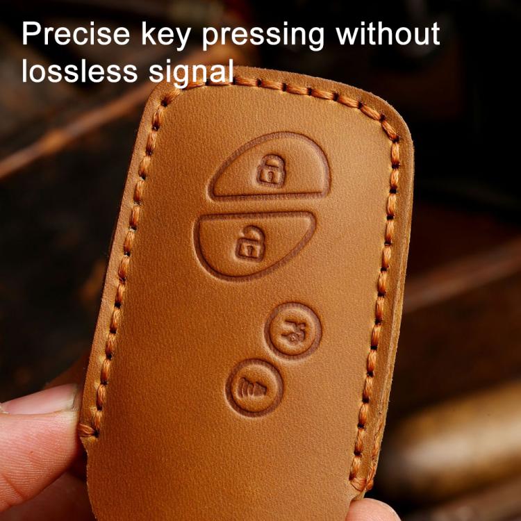For Lexus RX270 / ES240 / LX570 Hallmo Crazy Horse Cowhide Car Key Protection Cover(4-button Black) - Car Key Cases by Hallmo | Online Shopping UK | buy2fix