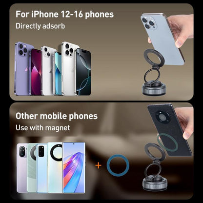 G512 Multifunctional Vacuum Double-Sided Magnetic Car Phone Holder(Silver) - Universal Car Holders by buy2fix | Online Shopping UK | buy2fix