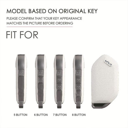 For Kia K3 / K5 2024 Hallmo Crazy Horse Cowhide Car Key Protection Cover(9-button Blue) - Car Key Cases by Hallmo | Online Shopping UK | buy2fix
