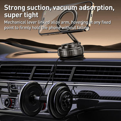 G712 Vacuum Adsorption Foldable Magnetic Car Phone Holder(Black) - Universal Car Holders by buy2fix | Online Shopping UK | buy2fix