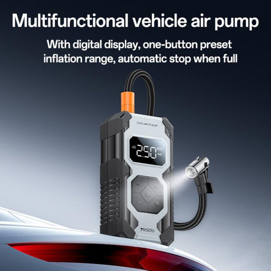 Yesido VC12 7800mAh Multi-function Car Air Pump Car Tires Cordless Tire Inflator(Black) - Inflatable Pump by Yesido | Online Shopping UK | buy2fix