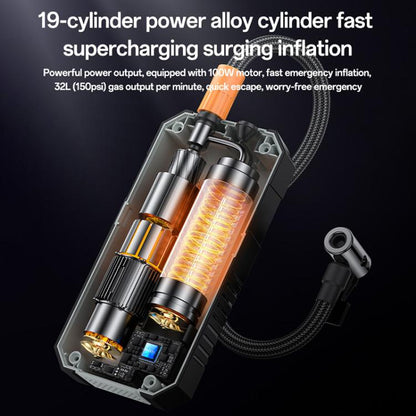 Yesido VC12 7800mAh Multi-function Car Air Pump Car Tires Cordless Tire Inflator(Black) - Inflatable Pump by Yesido | Online Shopping UK | buy2fix