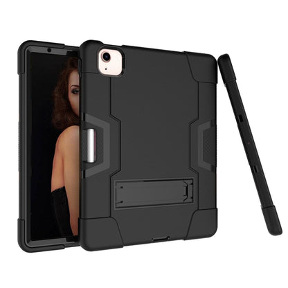 For iPad Air 2022 / 2020 10.9 Contrast Color Robot Shockproof Silicon + PC Protective Case with Holder & Pen Slot(Black) - iPad Air (2022) / (2020) 10.9 Cases by buy2fix | Online Shopping UK | buy2fix