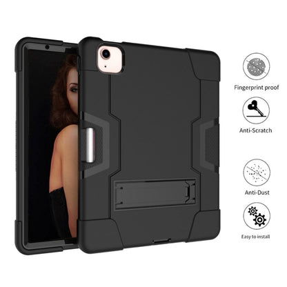 For iPad Air 2022 / 2020 10.9 Contrast Color Robot Shockproof Silicon + PC Protective Case with Holder & Pen Slot(Black) - iPad Air (2022) / (2020) 10.9 Cases by buy2fix | Online Shopping UK | buy2fix