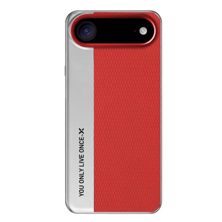 For iPhone Air Camera Design Diamond Texture Leather PC Phone Case(Red) - iPhone Air Cases by buy2fix | Online Shopping UK | buy2fix