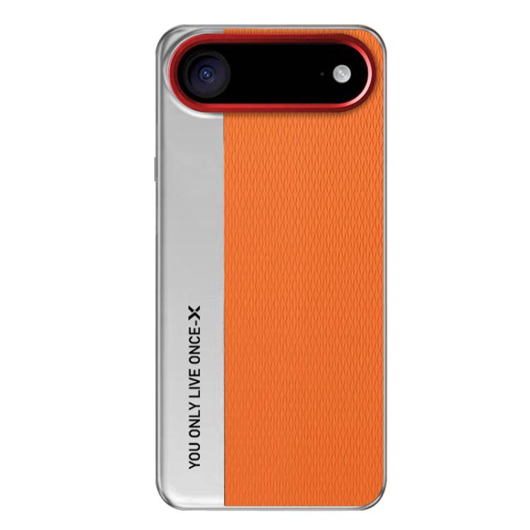 For iPhone Air Camera Design Diamond Texture Leather PC Phone Case(Orange) - iPhone Air Cases by buy2fix | Online Shopping UK | buy2fix