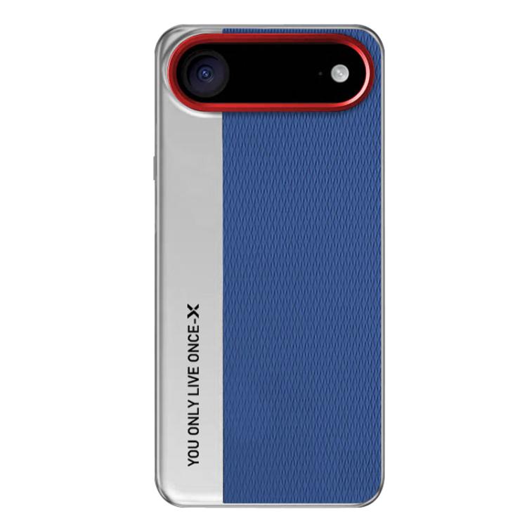 For iPhone Air Camera Design Diamond Texture Leather PC Phone Case(Blue) - iPhone Air Cases by buy2fix | Online Shopping UK | buy2fix