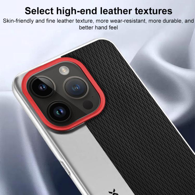 For iPhone Air Camera Design Diamond Texture Leather PC Phone Case(Red) - iPhone Air Cases by buy2fix | Online Shopping UK | buy2fix