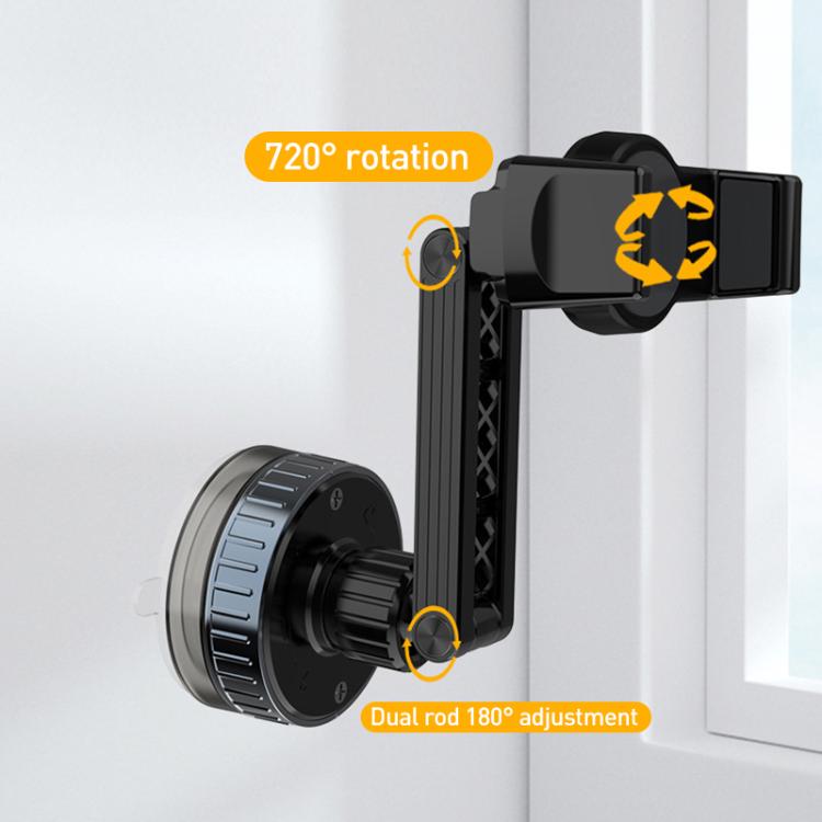 CC-T27C Manual Vacuum Adsorption Car Phone Holder(Black) - Universal Car Holders by buy2fix | Online Shopping UK | buy2fix