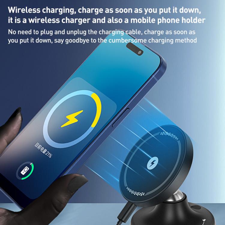 CC-T29W 360 Degree Rotating MagSafe Magnetic Car Phone Holder(Black) - Wireless Charger Holders by buy2fix | Online Shopping UK | buy2fix