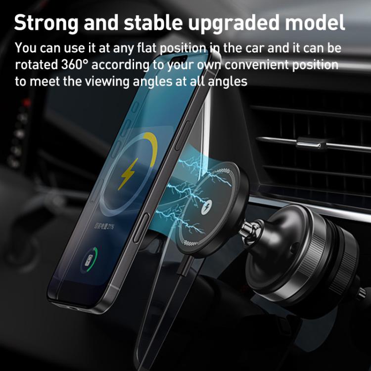 CC-T29W 360 Degree Rotating MagSafe Magnetic Car Phone Holder(Black) - Wireless Charger Holders by buy2fix | Online Shopping UK | buy2fix