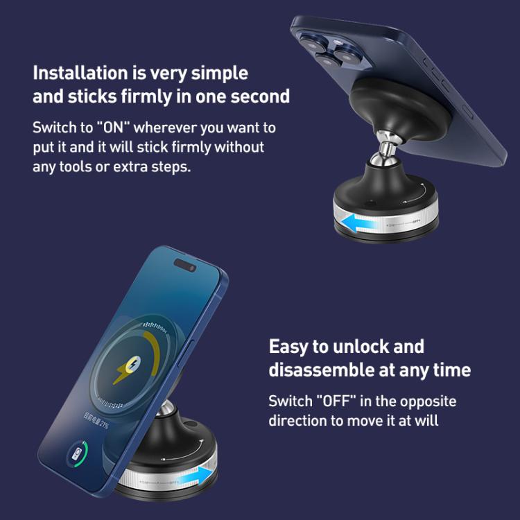 CC-T29W 360 Degree Rotating MagSafe Magnetic Car Phone Holder(Black) - Wireless Charger Holders by buy2fix | Online Shopping UK | buy2fix