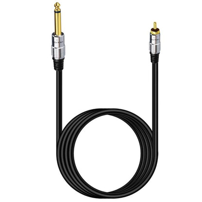 6.35mm Mono Plug Male to RCA Male Audio Adapter Cable for Ampfler, Speaker, Guitar, Length:1.8m(Black) - RCA Cable by buy2fix | Online Shopping UK | buy2fix