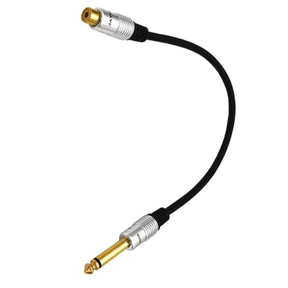 6.35mm Mono Plug Male to RCA Female Audio Adapter Cable for Ampfler, Speaker, Guitar, Length:0.3m(Black) - RCA Cable by buy2fix | Online Shopping UK | buy2fix