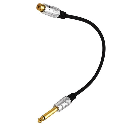 6.35mm Mono Plug Male to RCA Female Audio Adapter Cable for Ampfler, Speaker, Guitar, Length:0.3m(Black) - RCA Cable by buy2fix | Online Shopping UK | buy2fix