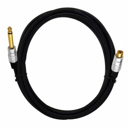 6.35mm Mono Plug Male to RCA Female Audio Adapter Cable for Ampfler, Speaker, Guitar, Length:3m(Black) - RCA Cable by buy2fix | Online Shopping UK | buy2fix