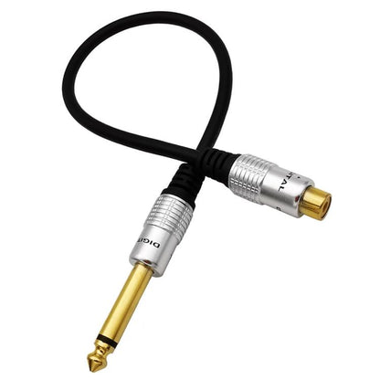 6.35mm Mono Plug Male to RCA Female Audio Adapter Cable for Ampfler, Speaker, Guitar, Length:1.8m(Black) - RCA Cable by buy2fix | Online Shopping UK | buy2fix