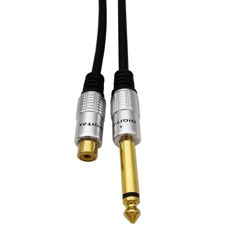 6.35mm Mono Plug Male to RCA Female Audio Adapter Cable for Ampfler, Speaker, Guitar, Length:0.3m(Black) - RCA Cable by buy2fix | Online Shopping UK | buy2fix