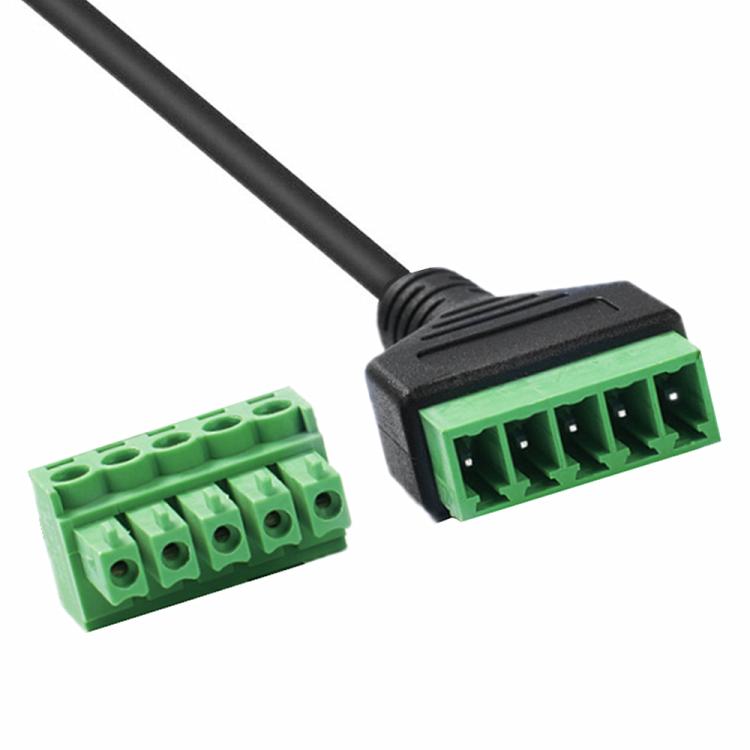 S-Video 8 Pin Male to 5 Pin Female Bolt Screw with Shield Terminals Pluggable Type Adapter Cable, Length:0.3m(Black) - Cables by buy2fix | Online Shopping UK | buy2fix