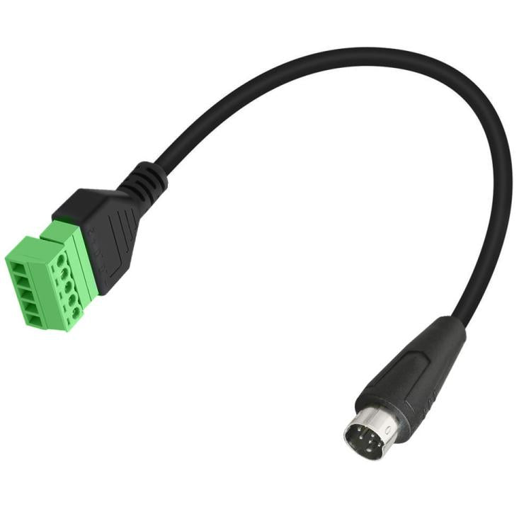 S-Video 8 Pin Male to 5 Pin Female Bolt Screw with Shield Terminals Pluggable Type Adapter Cable, Length:0.3m(Black) - Cables by buy2fix | Online Shopping UK | buy2fix