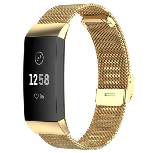 For Fitbit Charge 4 / 3 xDfind Milanese Metal Buckle Watch Band(Gold) - Watch Bands by xDfind | Online Shopping UK | buy2fix