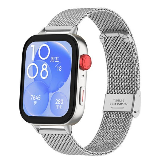 For Huawei Watch Fit3 / Fit4 / Fit4 Pro xDfind Milanese Metal Buckle Watch Band(Silver)