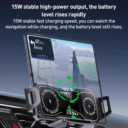 A001 15W Wireless Charging Electric Vacuum Adsorption Car Phone Holder(Black) - Wireless Charger Holders by buy2fix | Online Shopping UK | buy2fix