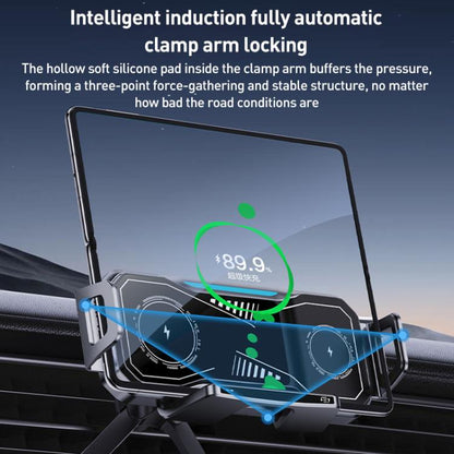 A001 15W Wireless Charging Electric Vacuum Adsorption Car Phone Holder(Black) - Wireless Charger Holders by buy2fix | Online Shopping UK | buy2fix