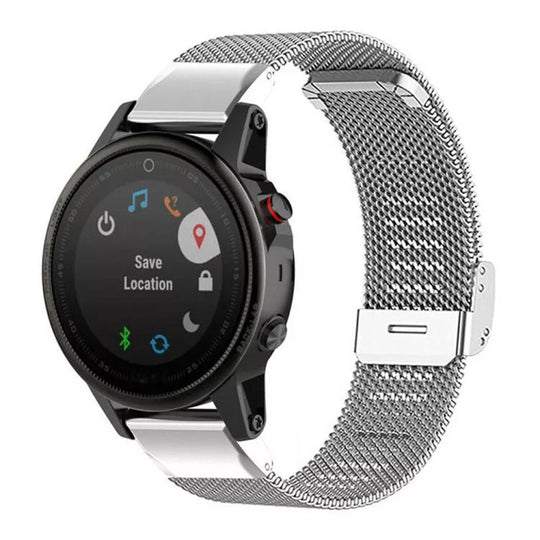 For Garmin Fenix 8/7/6/5 22mm xDfind Milanese Metal Buckle Watch Band(Silver)
