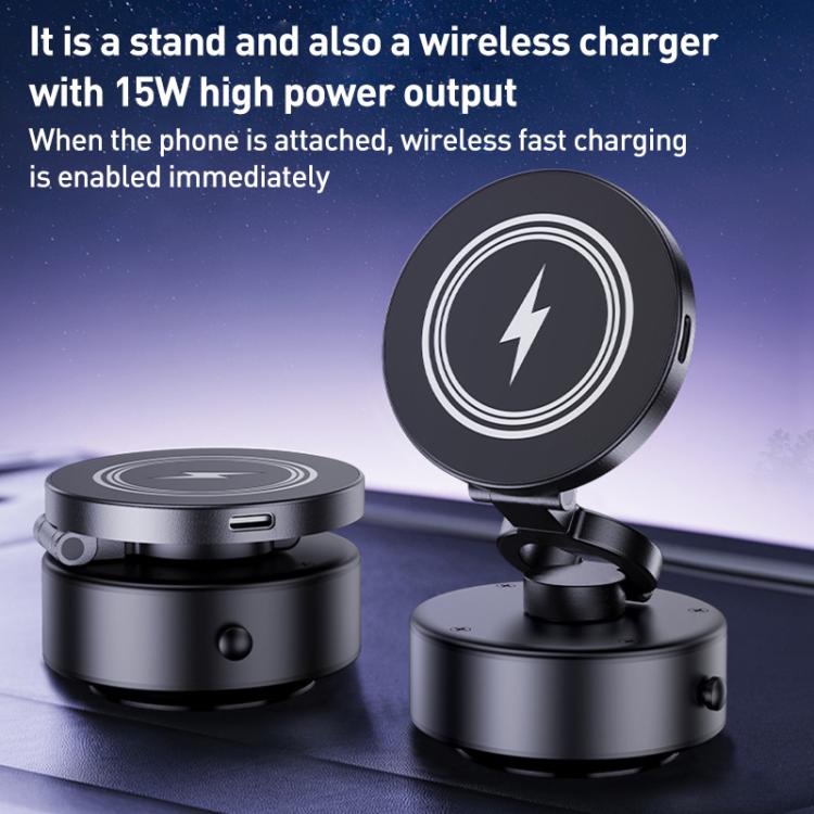 D1 15W Electric Vacuum Adsorption Car Wireless Charging Phone Holder(Black) - Wireless Charger Holders by buy2fix | Online Shopping UK | buy2fix