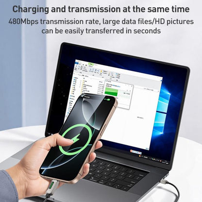 Yesido CA137C 66W USB to Type-C Streamer Light Data Cable, Length: 1.2m(Grey) - USB-C & Type-C Cable by Yesido | Online Shopping UK | buy2fix