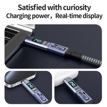 Type-C Male to Female PD240W 80Gbps 60K Digital Magnetic Suction Adapter, Style:Straight Head(Space Grey) - OTG Adapter by buy2fix | Online Shopping UK | buy2fix