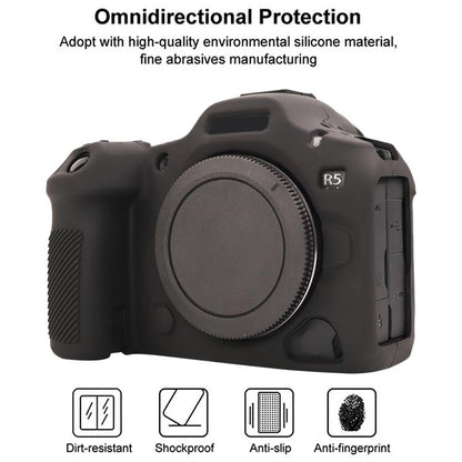 For Canon EOS R5 Mark II / R5II Glossy Soft Silicone Protective Case(Black) - Protective Case by buy2fix | Online Shopping UK | buy2fix